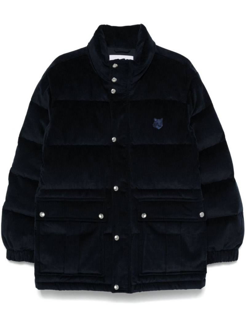 Maison Kitsuné corduroy puffer jacket - Blue von Maison Kitsuné