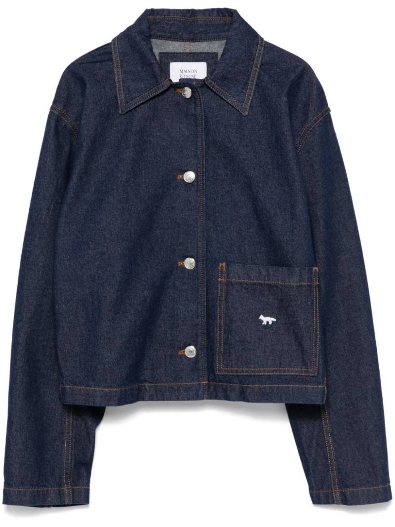 Maison Kitsuné cropped denim jacket - Blue von Maison Kitsuné