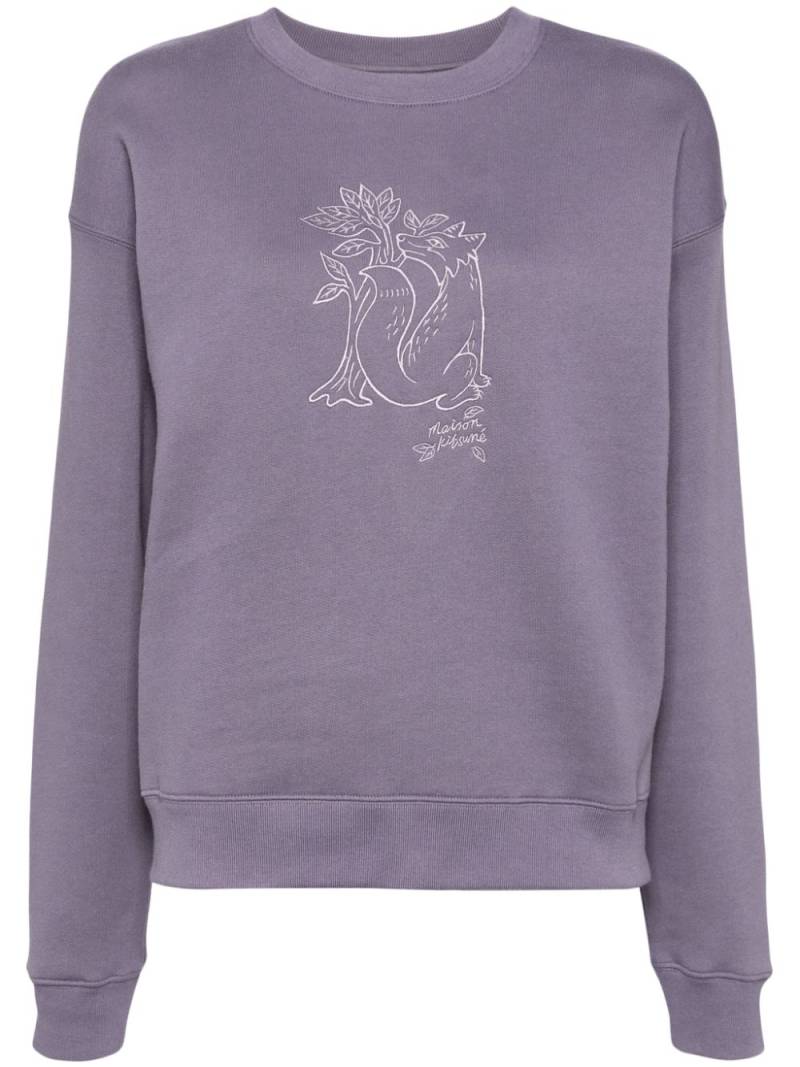 Maison Kitsuné embroidered design sweatshirt - Purple von Maison Kitsuné