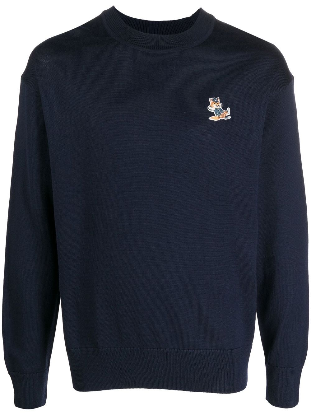 Maison Kitsuné embroidered fox-patch sweatshirt - Blue von Maison Kitsuné