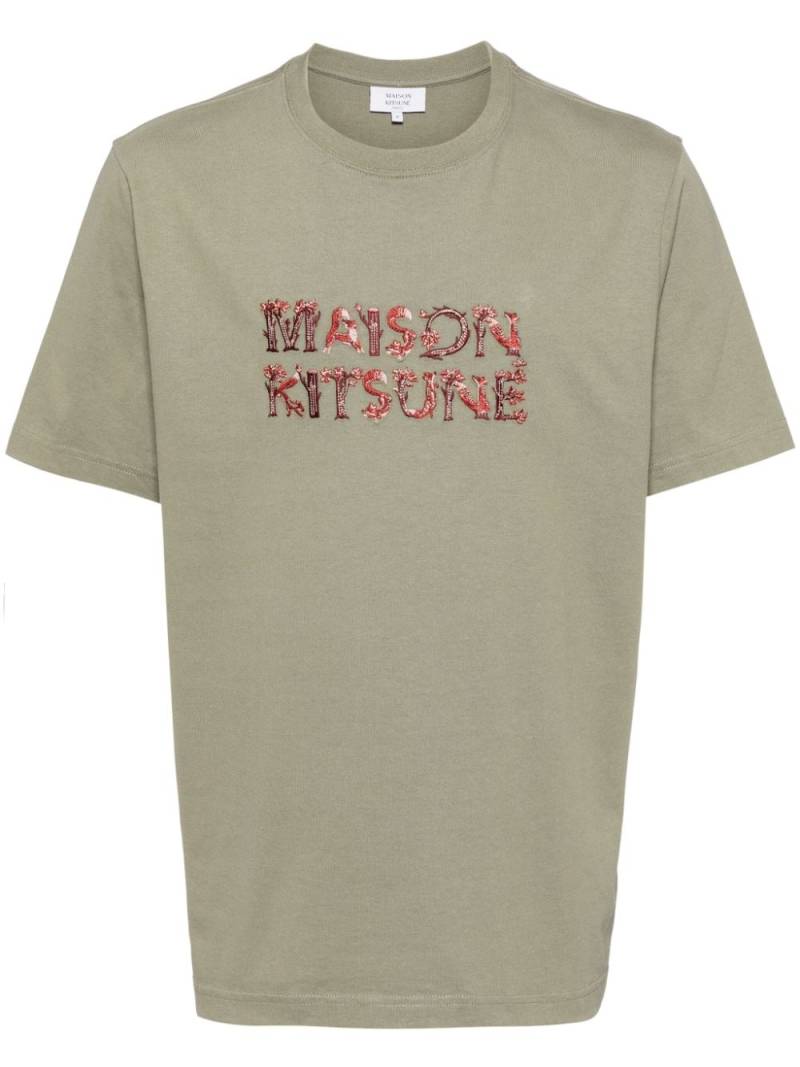 Maison Kitsuné embroidered logo T-shirt - Green von Maison Kitsuné