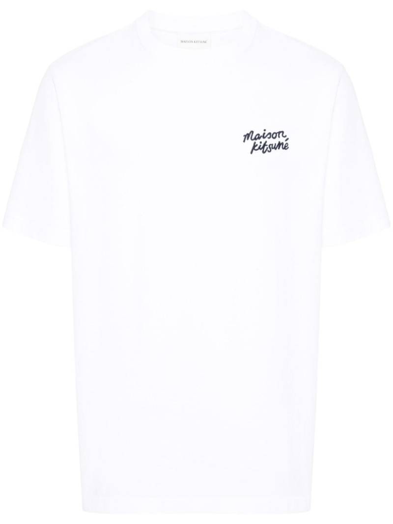 Maison Kitsuné embroidered-logo cotton T-shirt - White von Maison Kitsuné