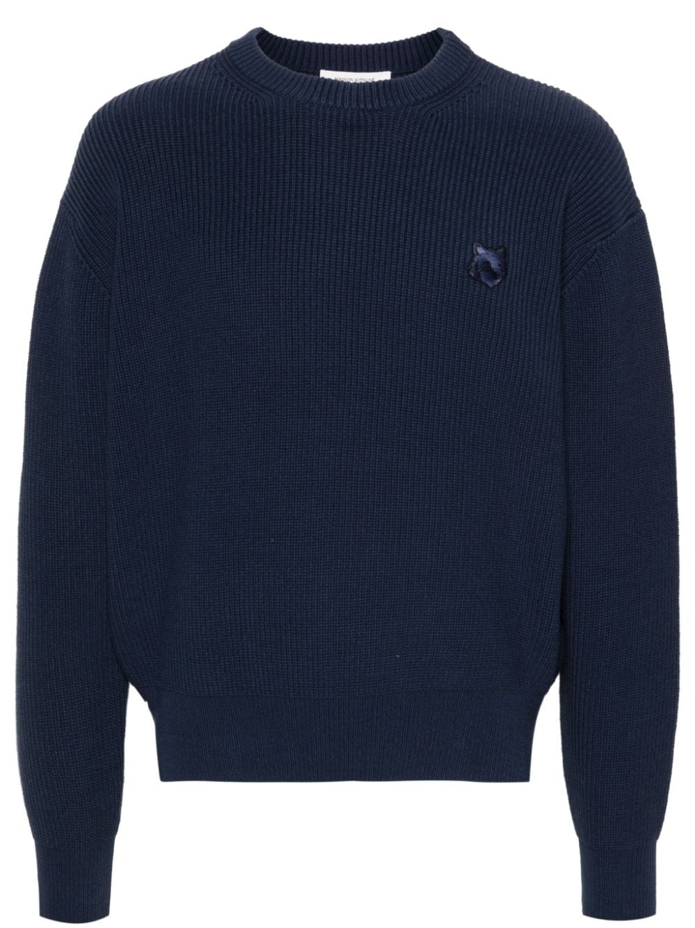 Maison Kitsuné embroidered logo cotton blend jumper - Blue von Maison Kitsuné