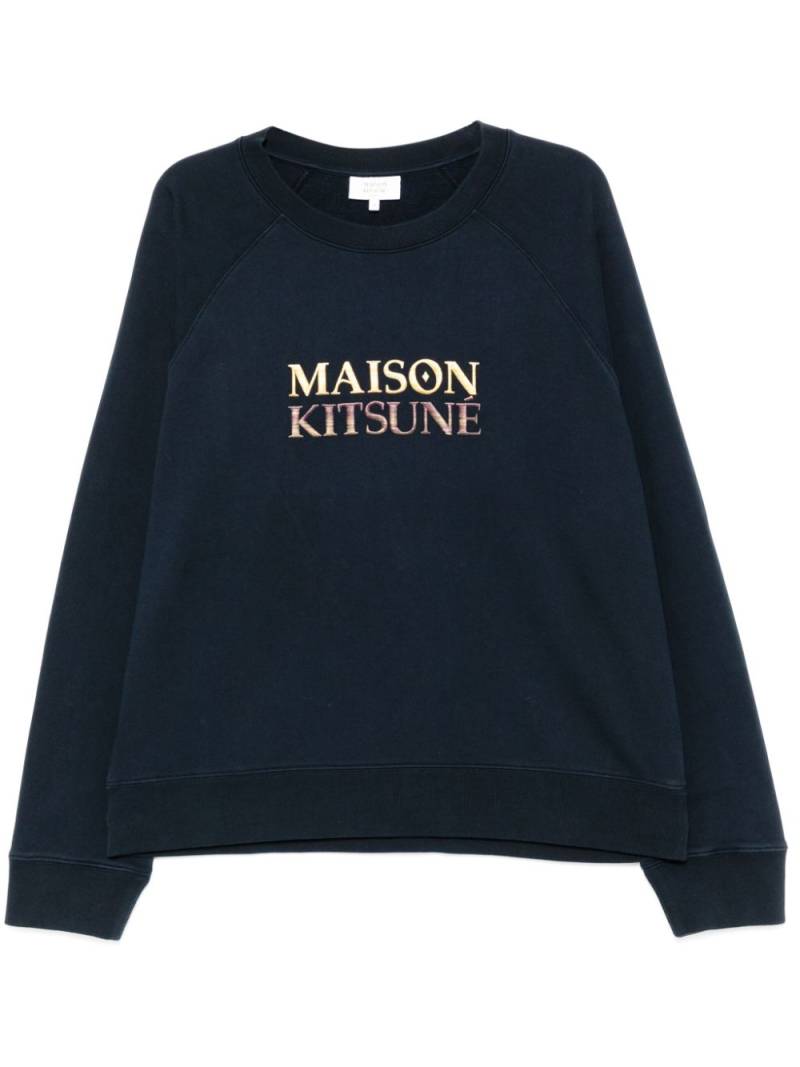 Maison Kitsuné embroidered logo sweater - Blue von Maison Kitsuné