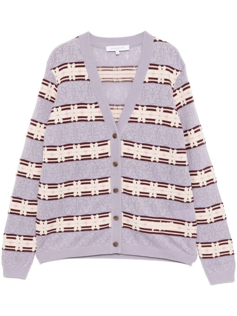 Maison Kitsuné fairisles cardigan - Purple von Maison Kitsuné