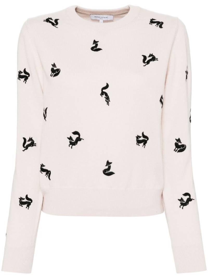 Maison Kitsuné fancy fox embroidered jumper - Pink von Maison Kitsuné