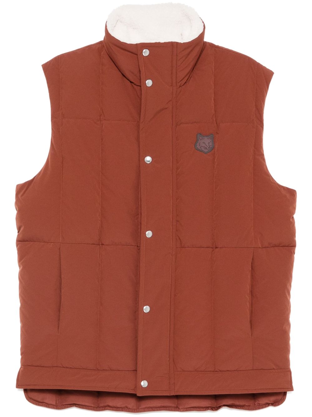 Maison Kitsuné fleece collar sleeveless jacket - Neutrals von Maison Kitsuné