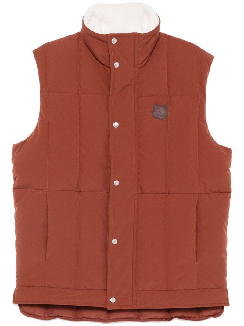 Maison Kitsuné fleece collar sleeveless jacket - Neutrals von Maison Kitsuné