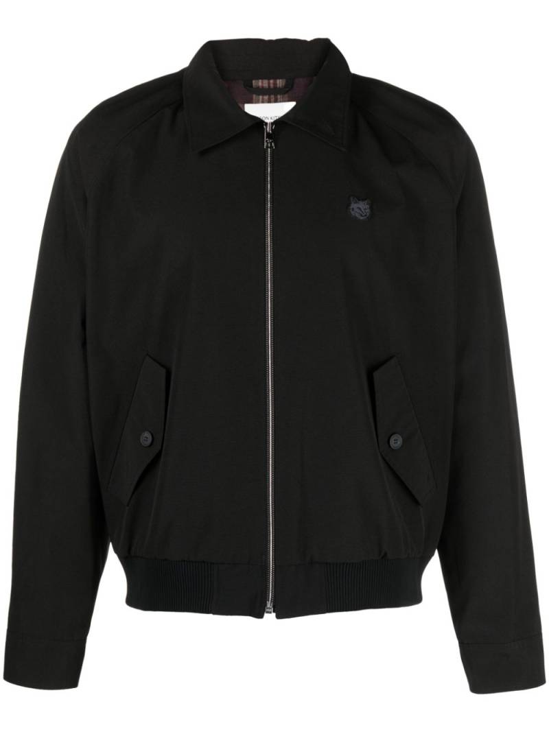 Maison Kitsuné fox-appliqué cotton bomber jacket - Black von Maison Kitsuné