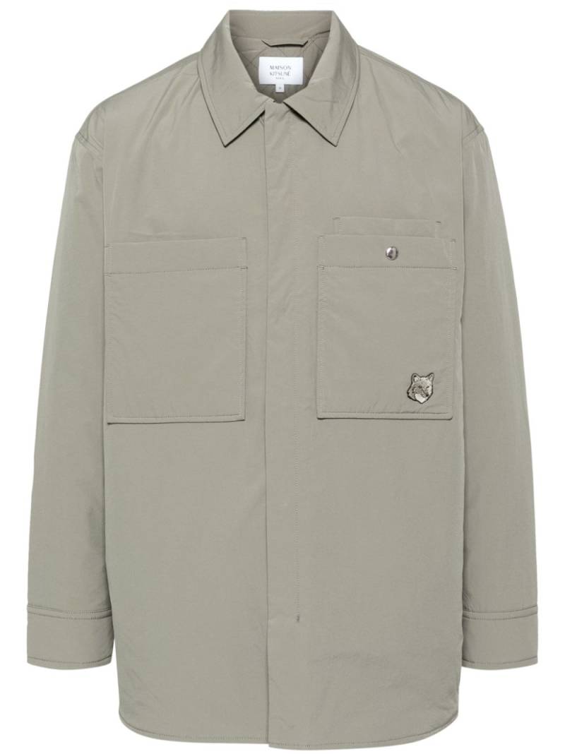 Maison Kitsuné fox head padded shirt - Green von Maison Kitsuné