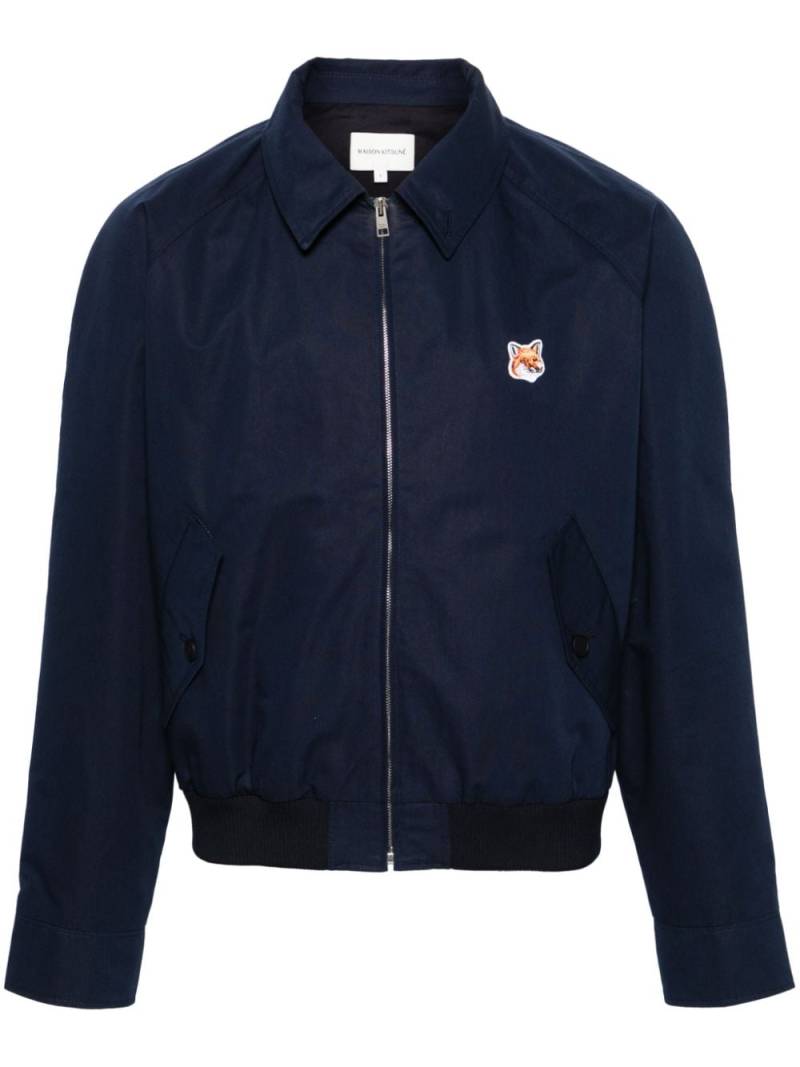 Maison Kitsuné fox head-patch shirt jacket - Blue von Maison Kitsuné