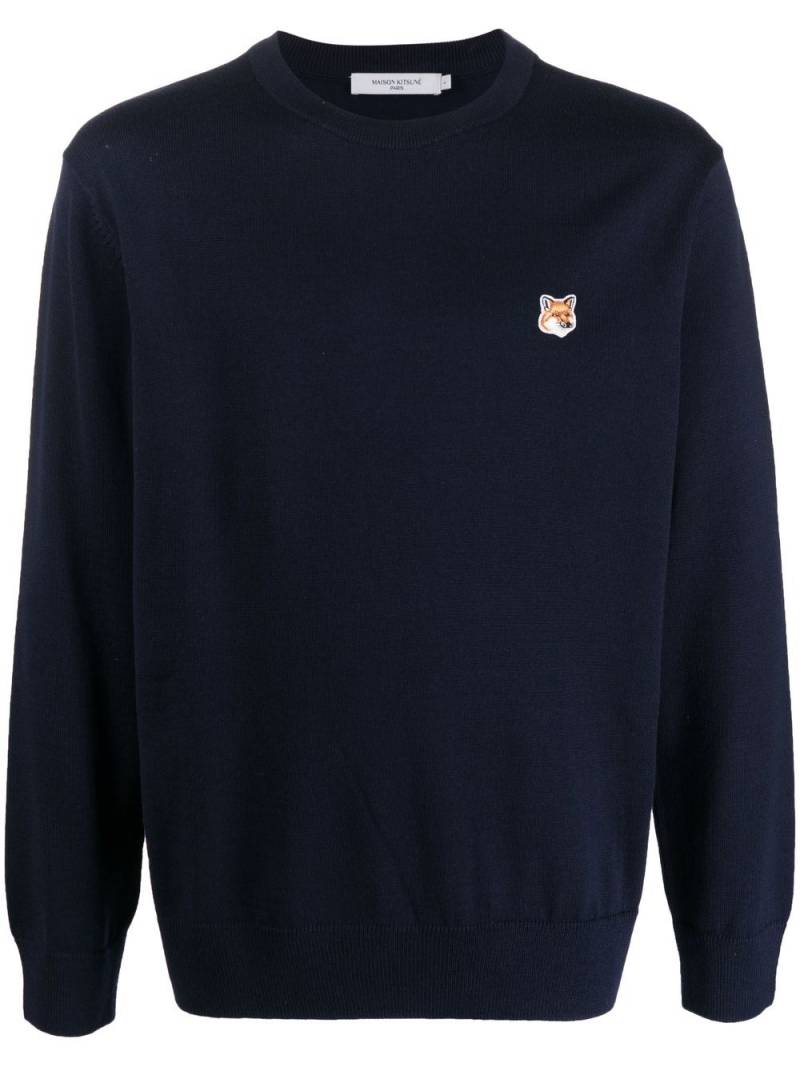 Maison Kitsuné fox head wool jumper - Blue von Maison Kitsuné