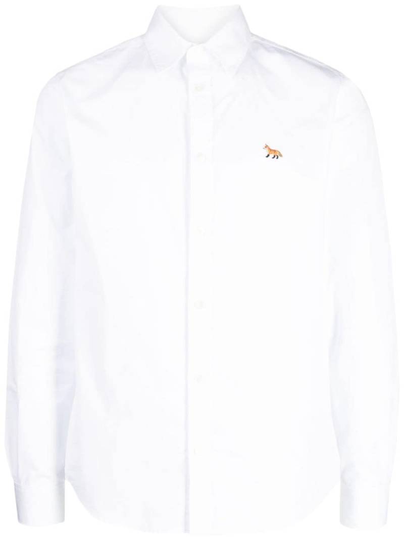 Maison Kitsuné fox-motif button-up cotton shirt - White von Maison Kitsuné