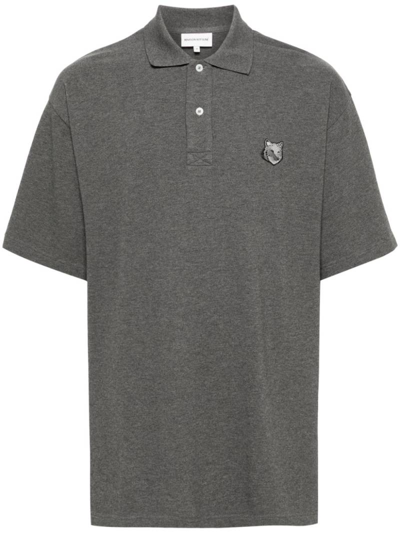 Maison Kitsuné fox-motif cotton polo shirt - Grey von Maison Kitsuné