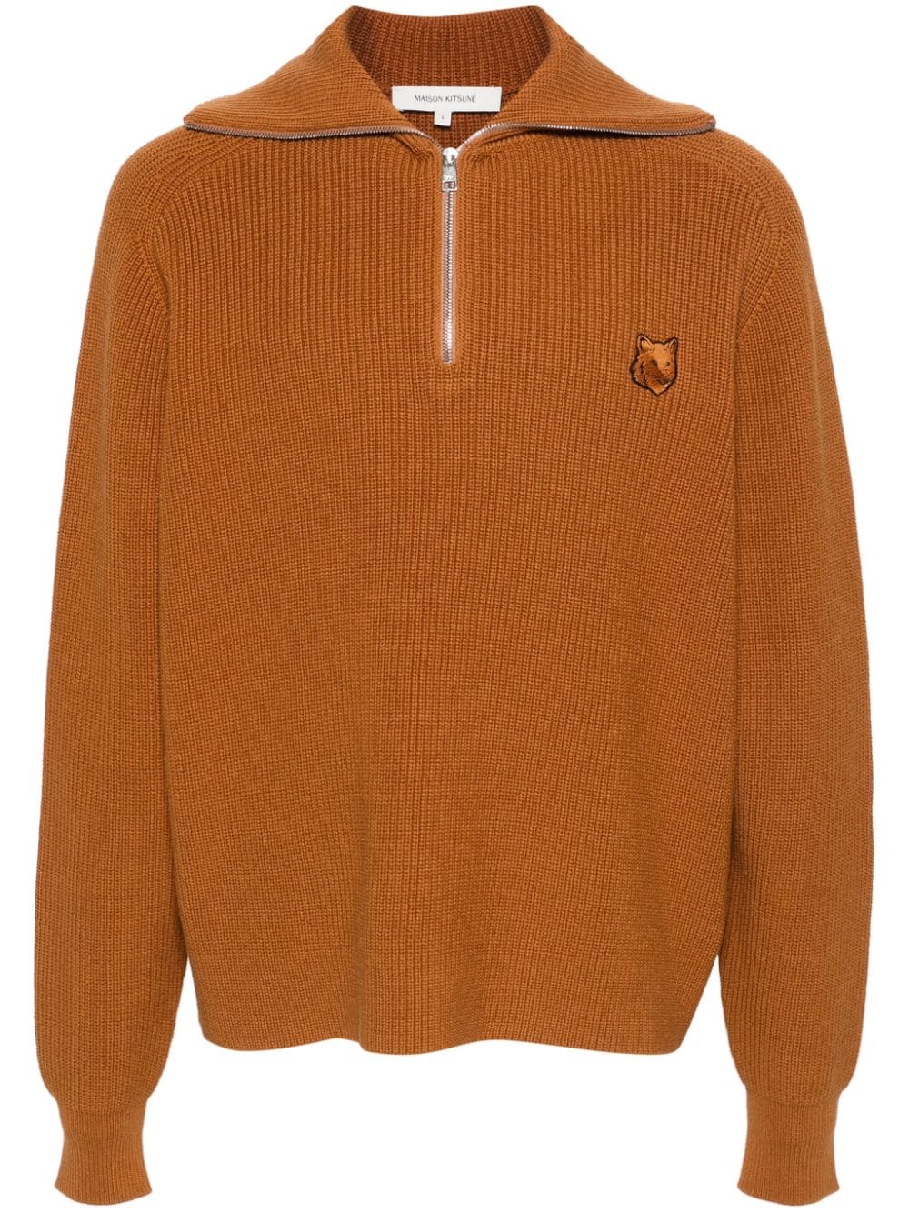 Maison Kitsuné fox-motif knitted jumper - Brown von Maison Kitsuné