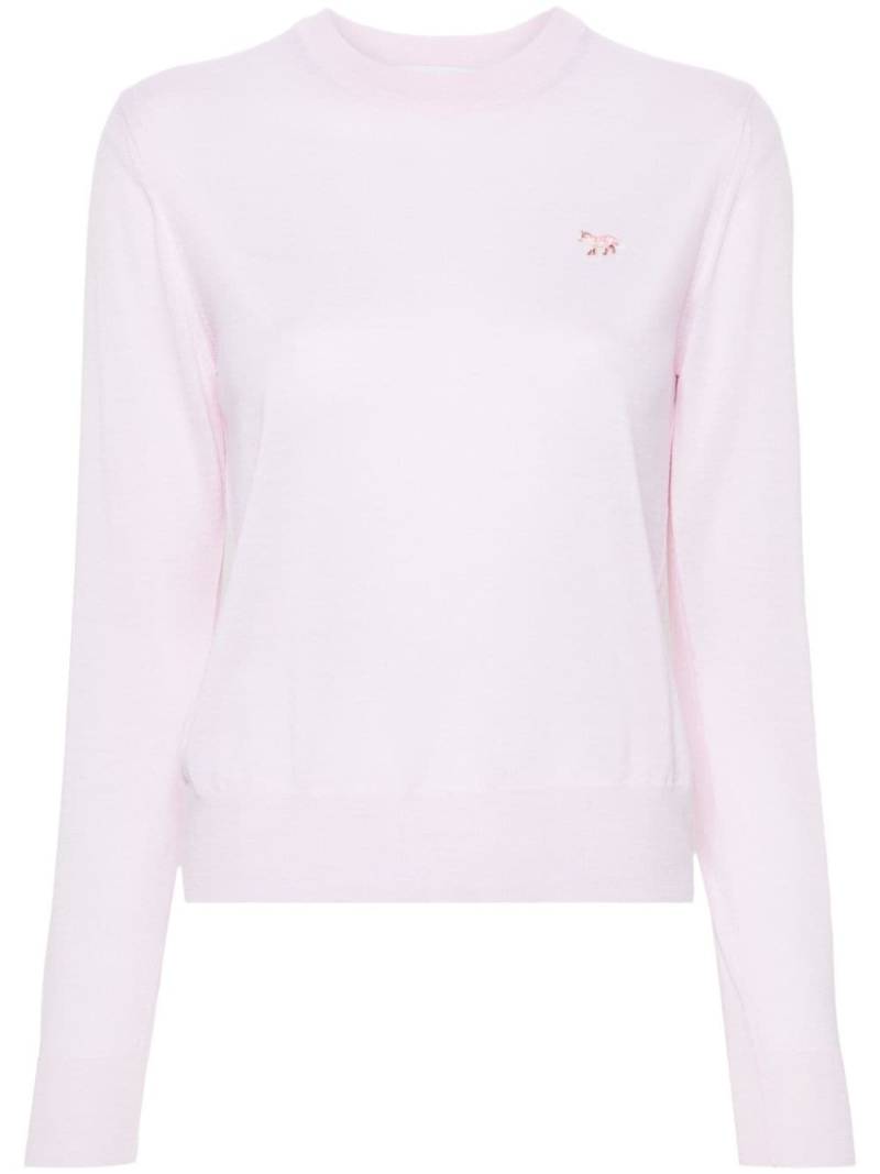 Maison Kitsuné fox-motif wool jumper - Pink von Maison Kitsuné