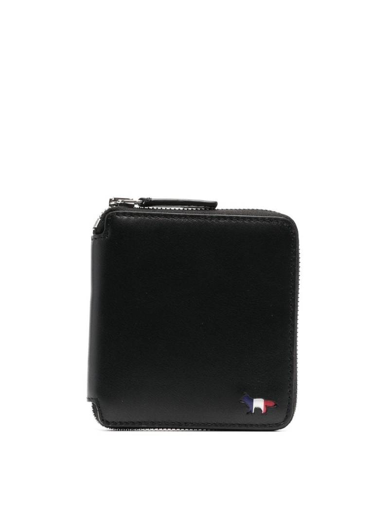 Maison Kitsuné fox motif zip wallet - Black von Maison Kitsuné