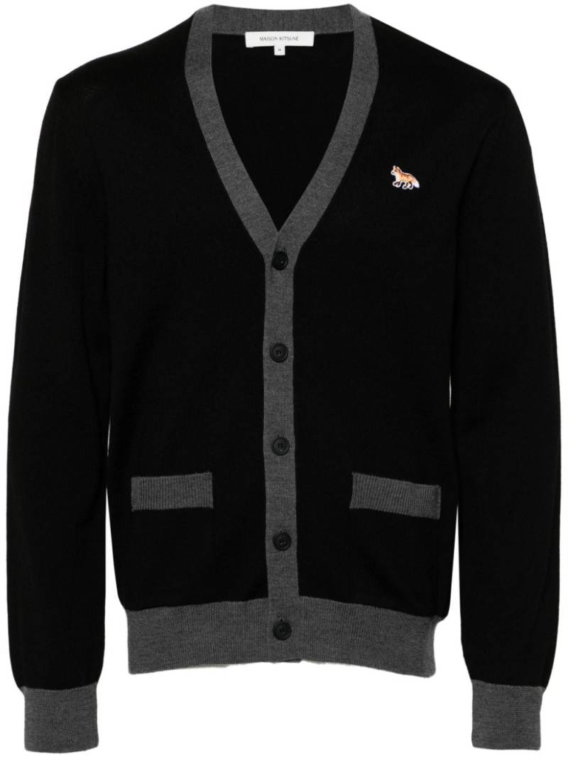 Maison Kitsuné fox-patch wool cardigan - Black von Maison Kitsuné