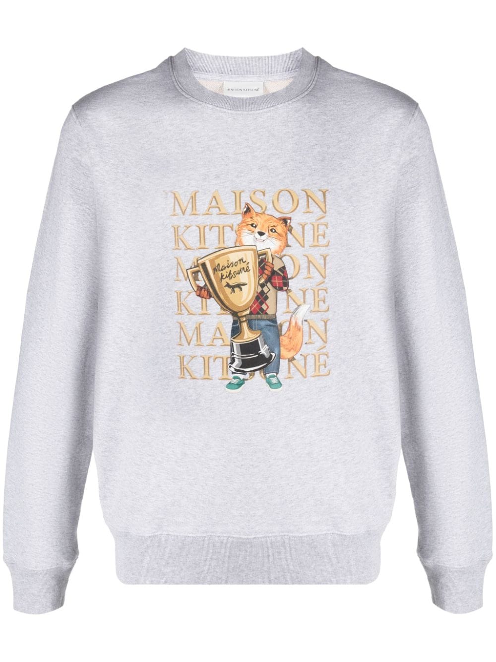 Maison Kitsuné fox-print jersey sweatshirt - Grey von Maison Kitsuné