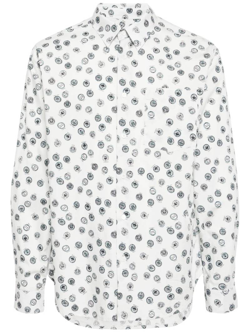 Maison Kitsuné graphic-print cotton shirt - Blue von Maison Kitsuné