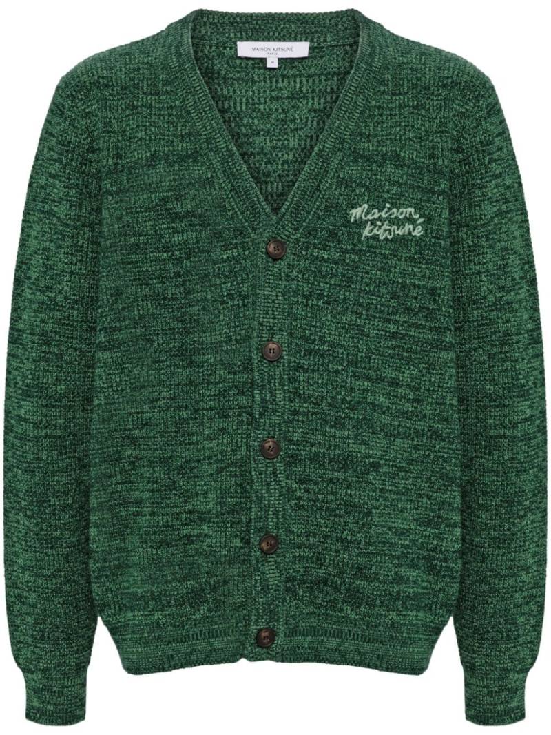 Maison Kitsuné handwriting comfort cardigan - Green von Maison Kitsuné