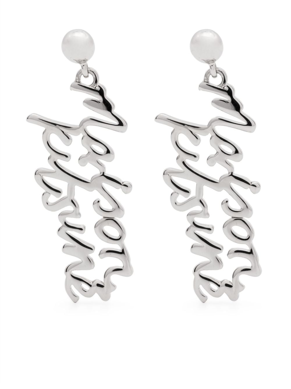 Maison Kitsuné handwritten-logo earrings - Silver von Maison Kitsuné