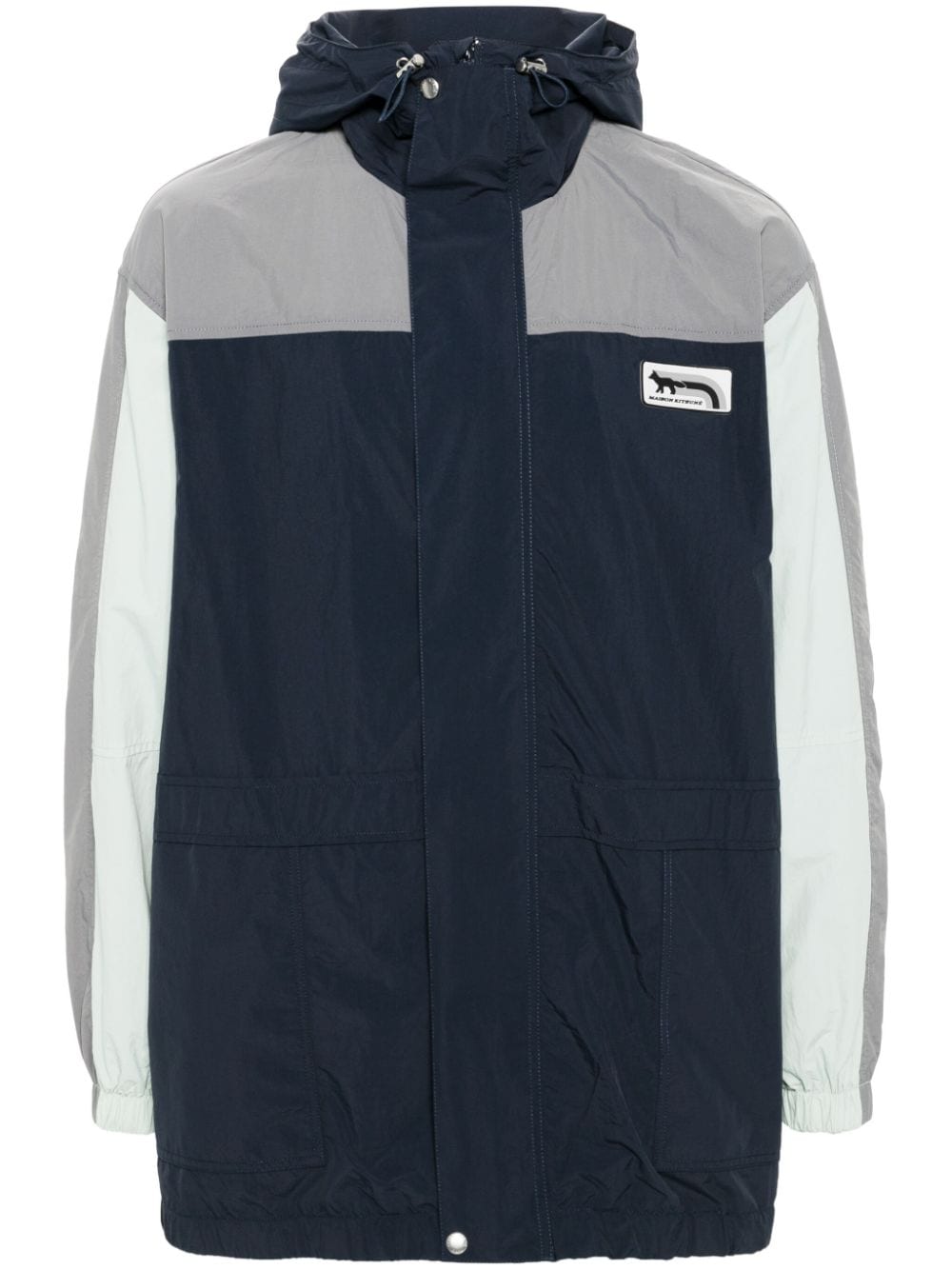 Maison Kitsuné hooded windbreaker jacket - Blue von Maison Kitsuné