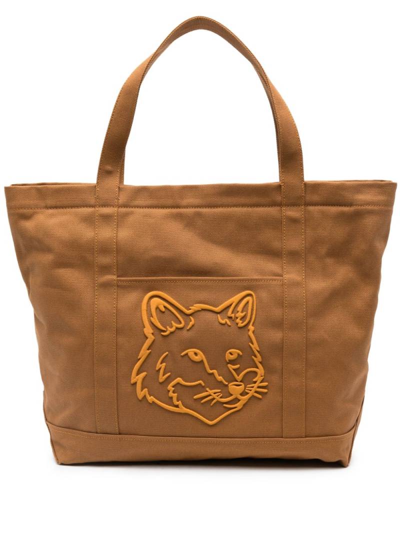 Maison Kitsuné large Bold Fox Head tote bag - Brown von Maison Kitsuné