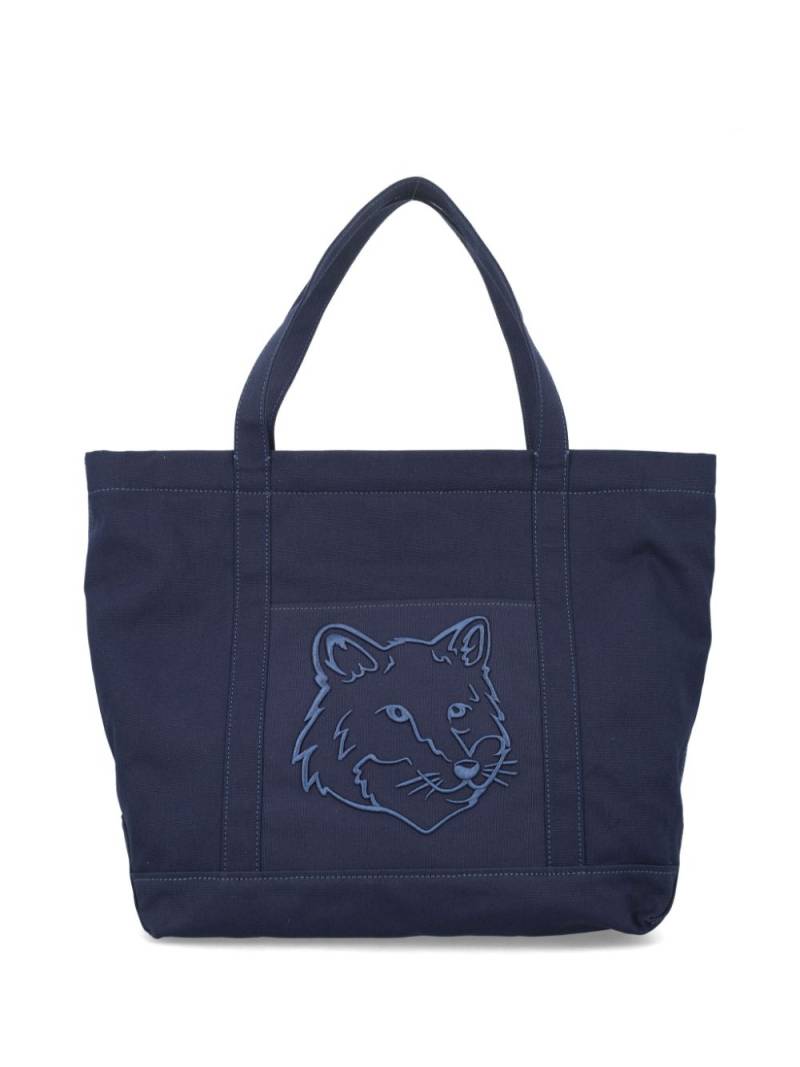 Maison Kitsuné large Fox Head tote bag - Blue von Maison Kitsuné