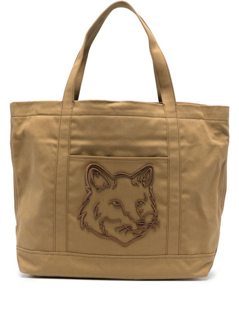 Maison Kitsuné large Fox Head tote bag - Brown von Maison Kitsuné