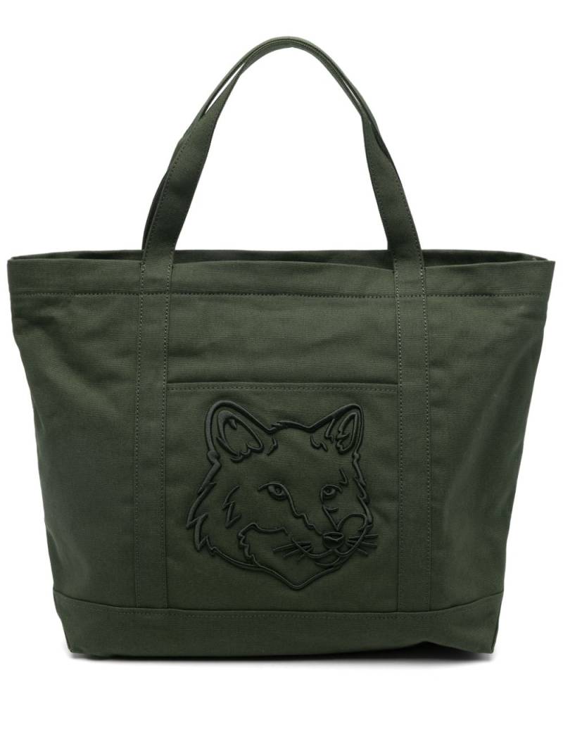 Maison Kitsuné large Fox Head tote bag - Green von Maison Kitsuné