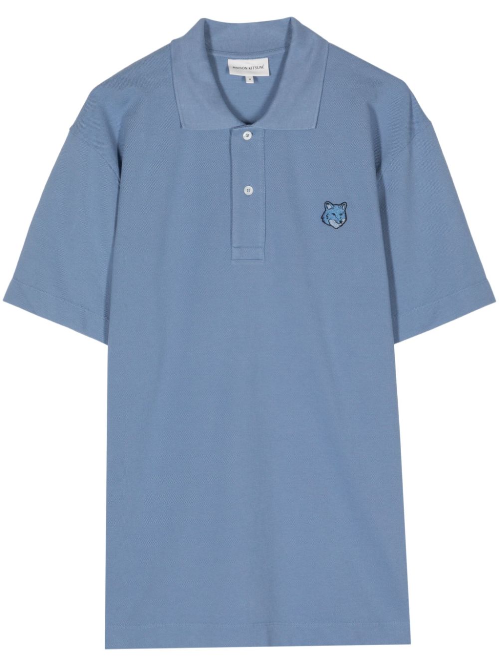 Maison Kitsuné logo-appliqué cotton polo shirt - Blue von Maison Kitsuné