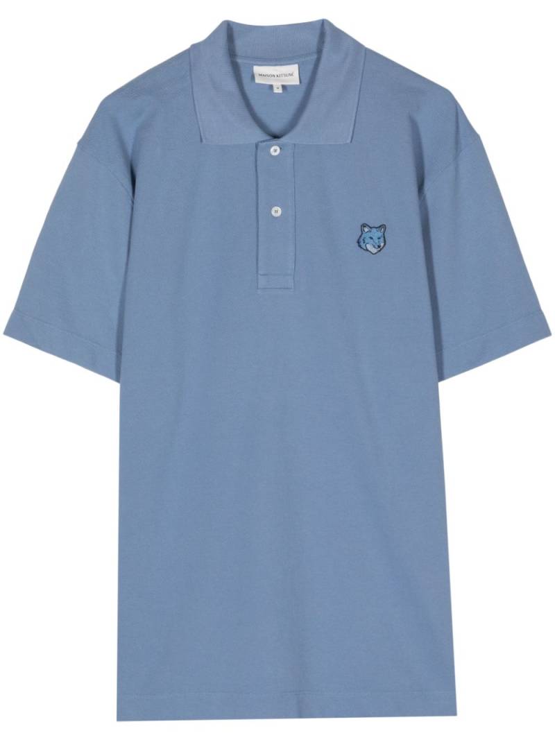 Maison Kitsuné logo-appliqué cotton polo shirt - Blue von Maison Kitsuné