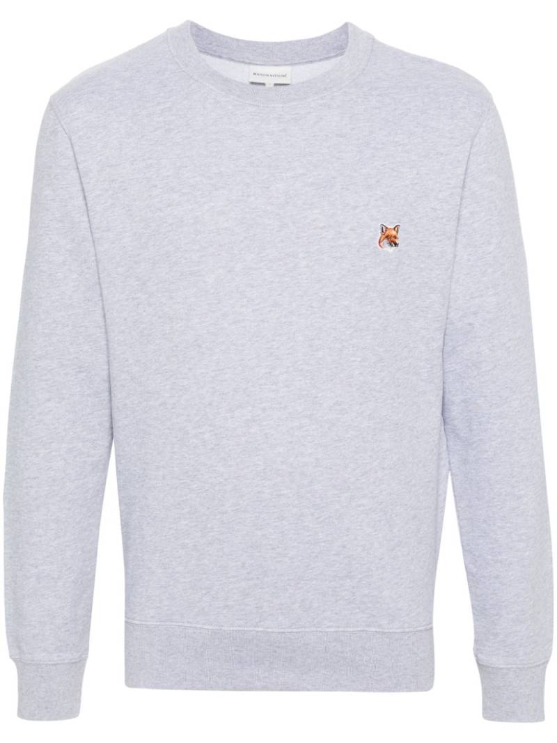 Maison Kitsuné logo-appliqué jersey sweatshirt - Grey von Maison Kitsuné