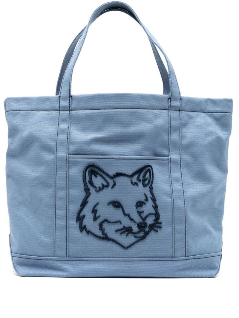 Maison Kitsuné logo-appliqué tote bag - Blue von Maison Kitsuné