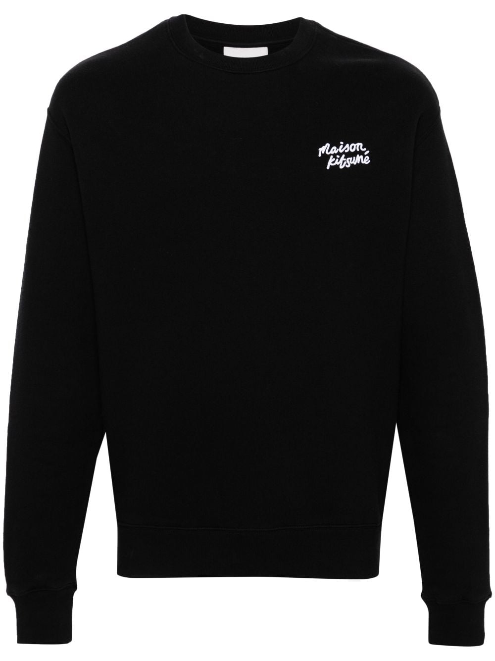 Maison Kitsuné logo-embroidered cotton sweatshirt - Black von Maison Kitsuné