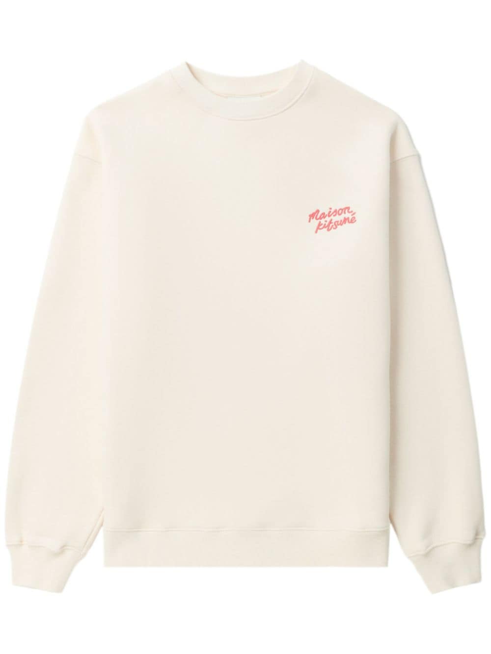 Maison Kitsuné logo-embroidered cotton sweatshirt - Neutrals von Maison Kitsuné