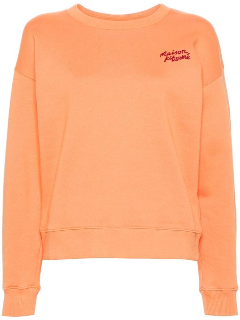 Maison Kitsuné logo-embroidered cotton sweatshirt - Orange von Maison Kitsuné