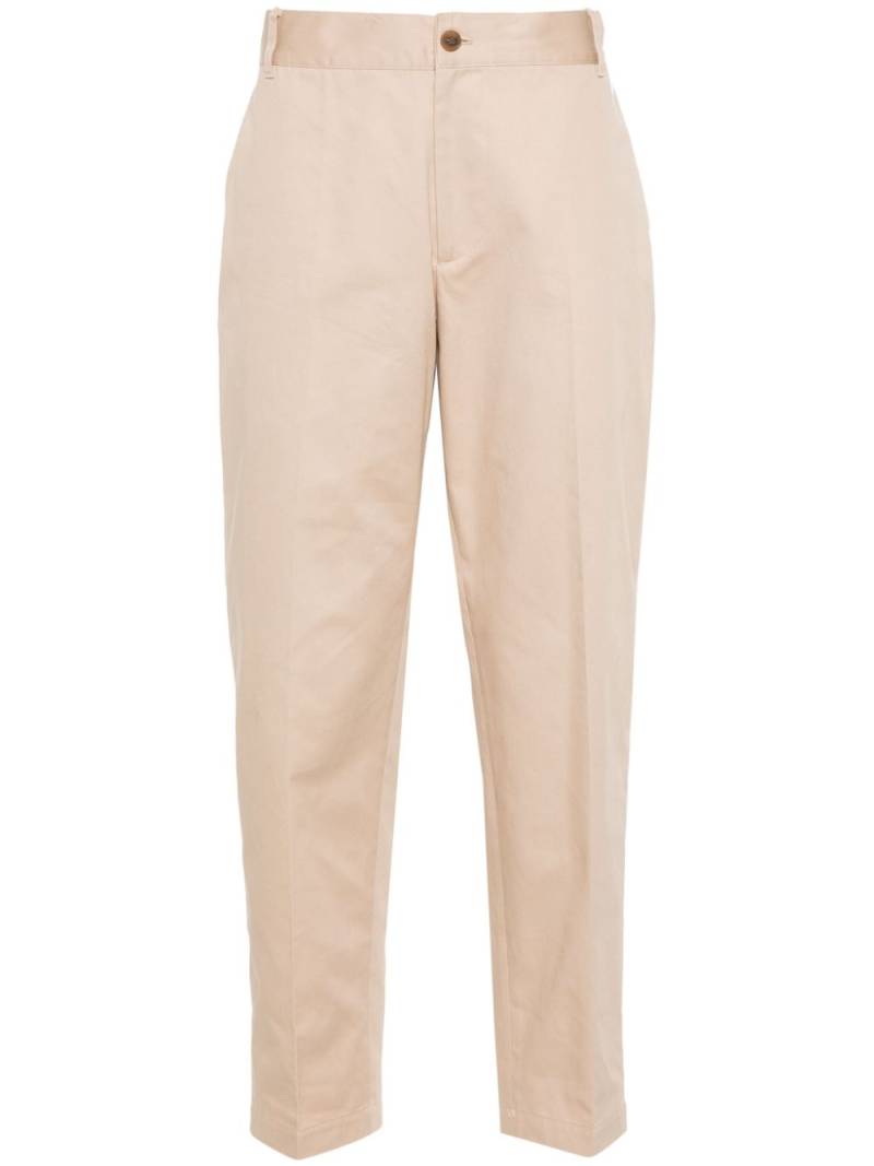 Maison Kitsuné logo-embroidered cotton trousers - Neutrals von Maison Kitsuné