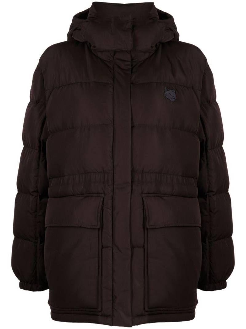 Maison Kitsuné logo-embroidered hooded padded jacket - Brown von Maison Kitsuné