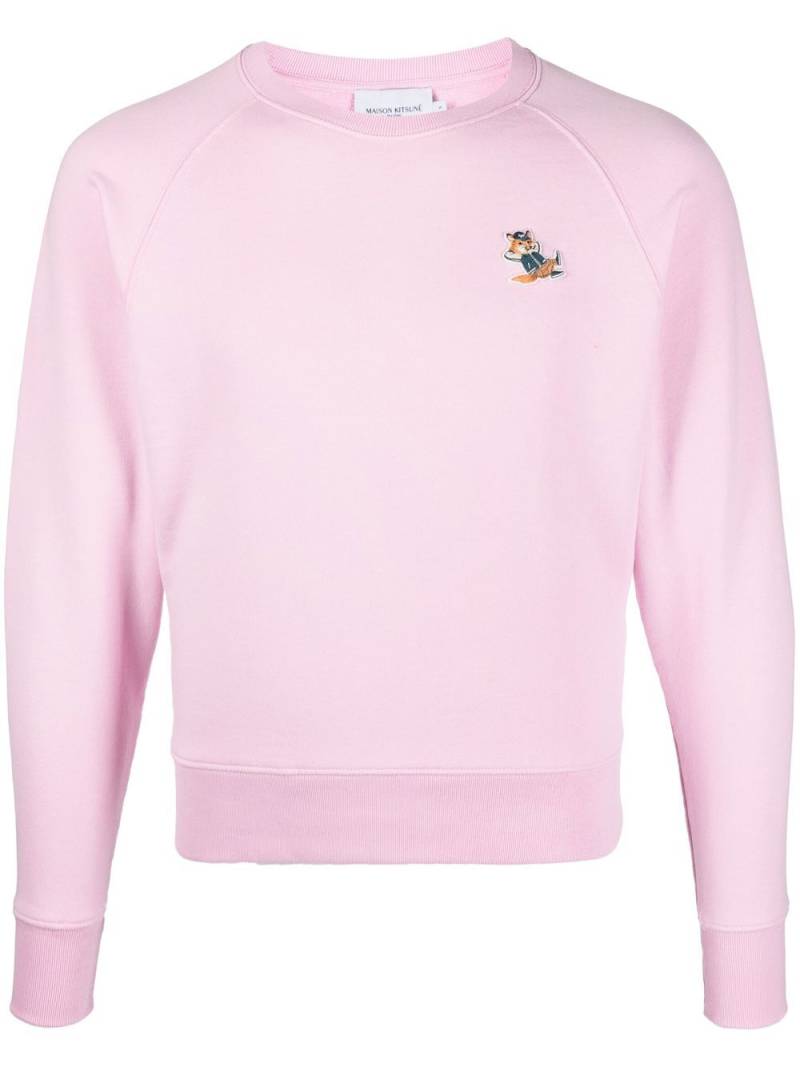 Maison Kitsuné logo patch sweatshirt - Pink von Maison Kitsuné