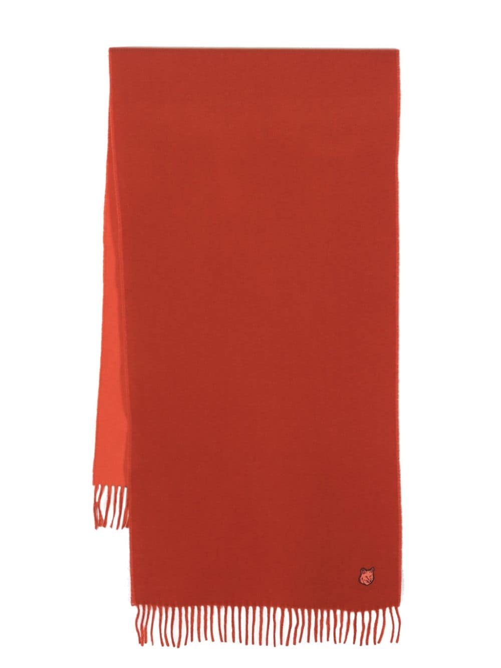 Maison Kitsuné logo-patch wool scarf - Red von Maison Kitsuné