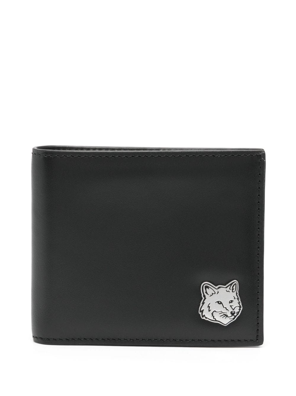 Maison Kitsuné logo-plaque leather wallet - Black von Maison Kitsuné