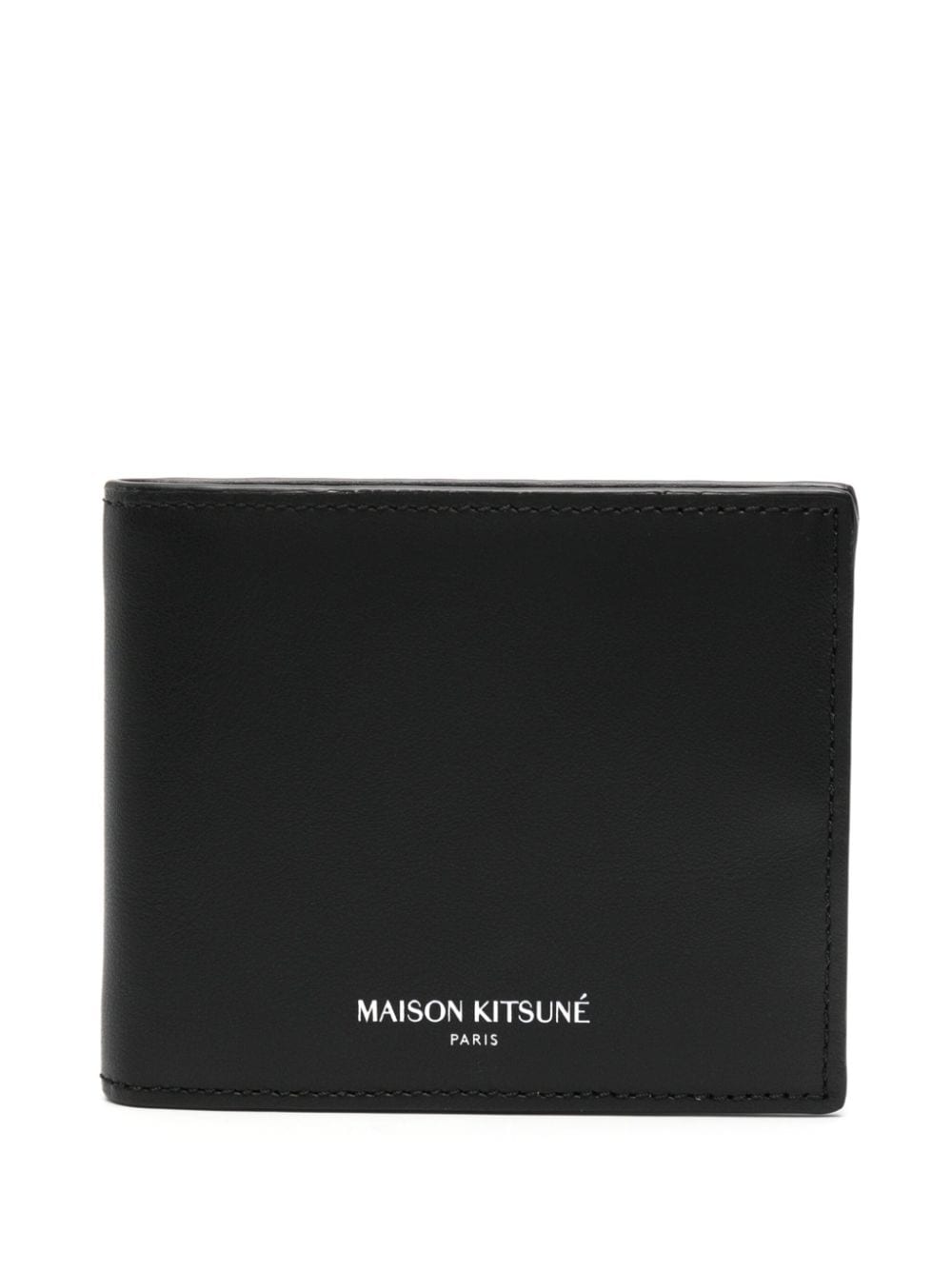 Maison Kitsuné logo-print bi-fold wallet - Black von Maison Kitsuné