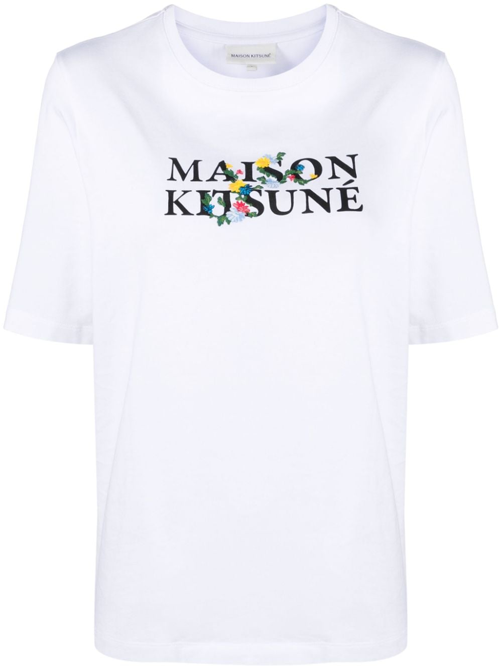 Maison Kitsuné logo-print cotton T-shirt - White von Maison Kitsuné