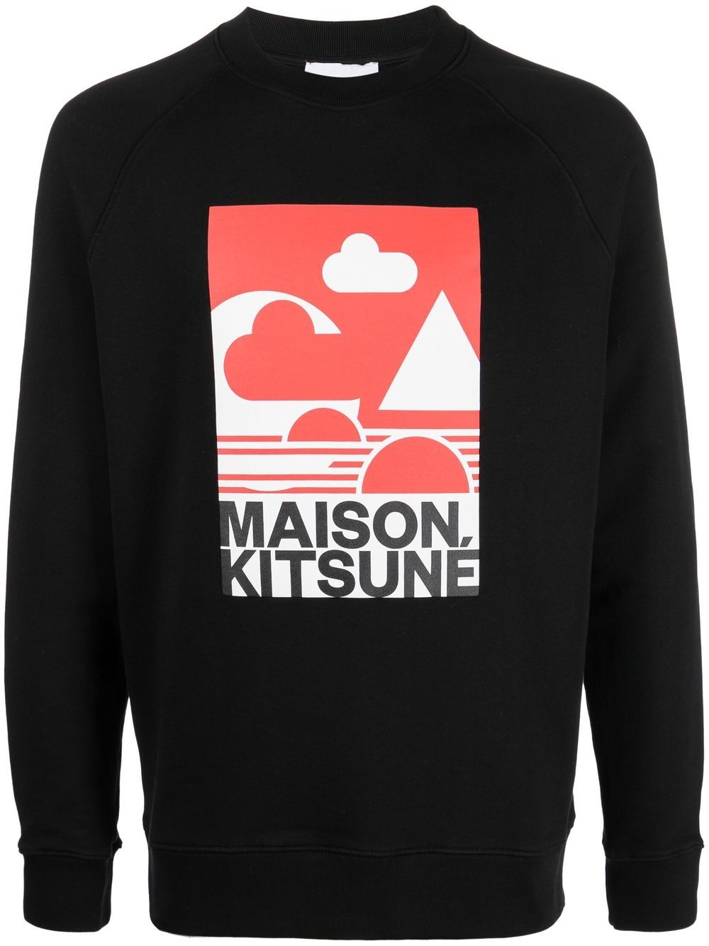 Maison Kitsuné logo-print detail sweatshirt - Black von Maison Kitsuné