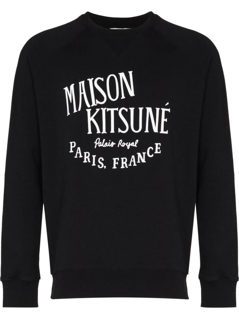 Maison Kitsuné logo-print long-sleeve sweatshirt - Black von Maison Kitsuné