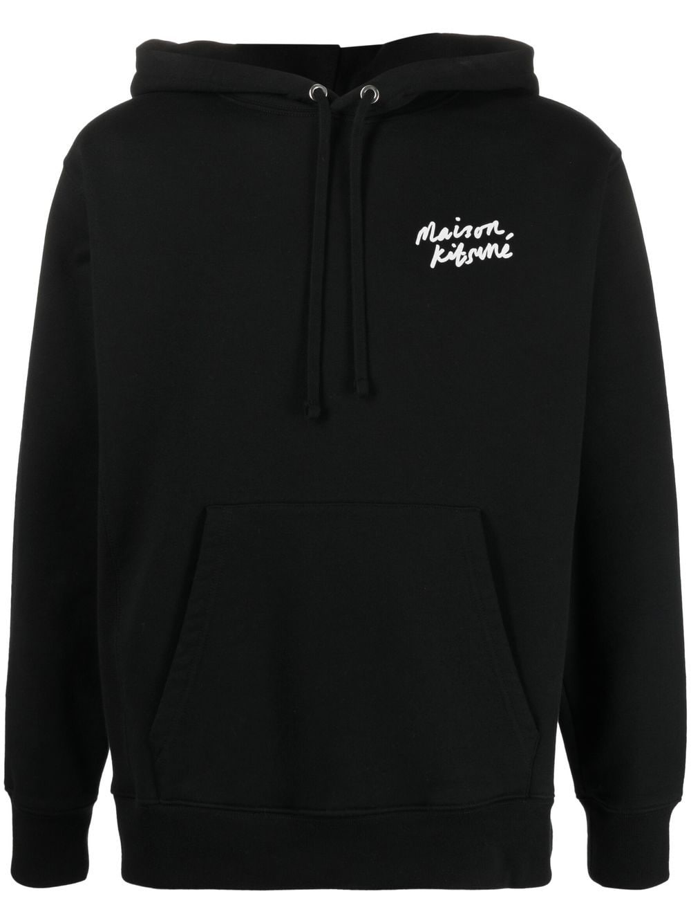 Maison Kitsuné logo-print pullover hoodie - Black von Maison Kitsuné