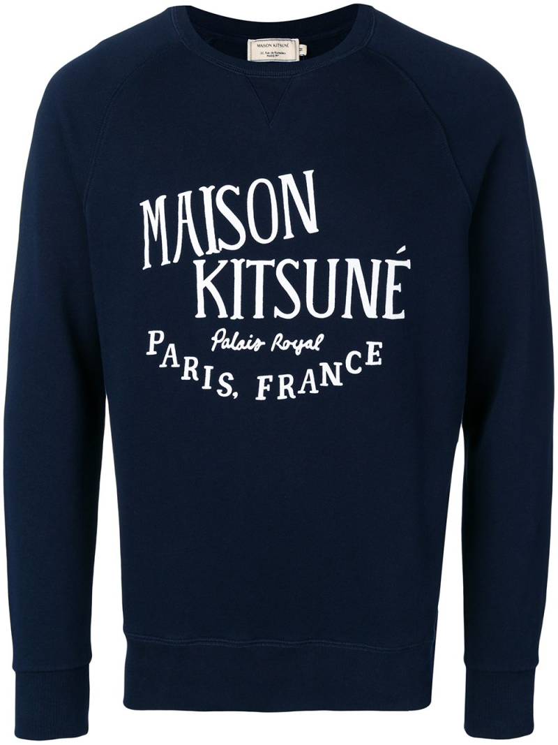 Maison Kitsuné logo print sweatshirt - Blue von Maison Kitsuné