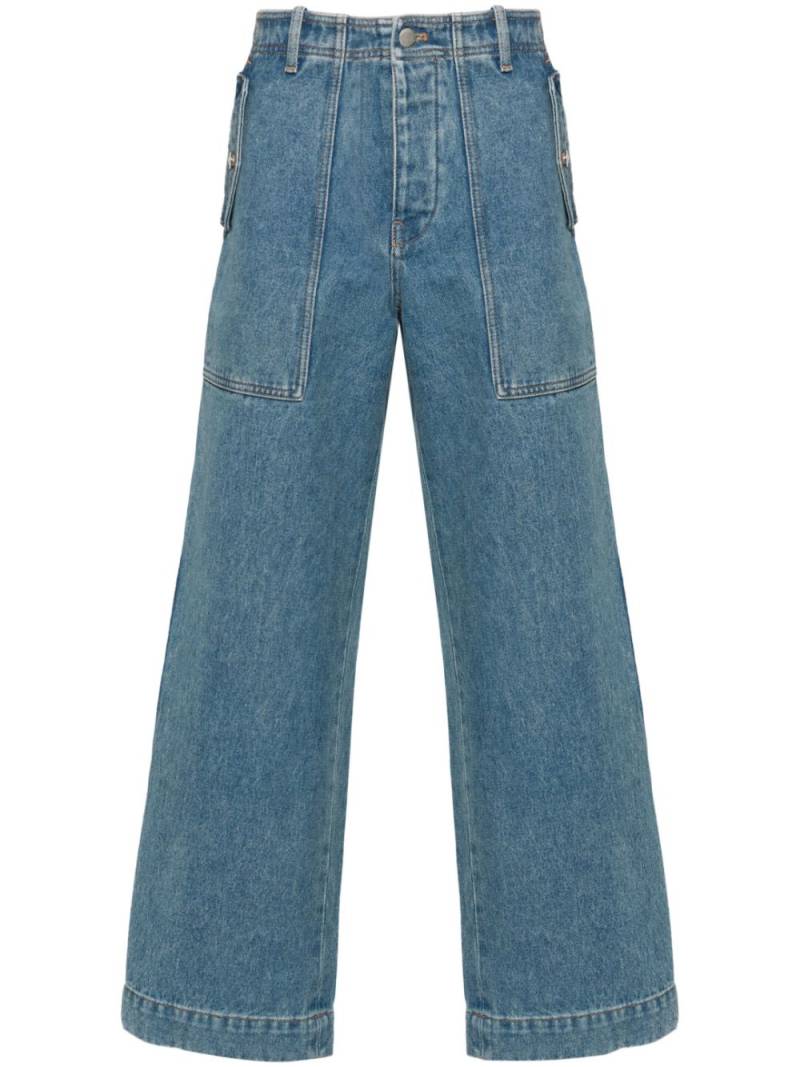 Maison Kitsuné low-rise wide-leg jeans - Blue von Maison Kitsuné